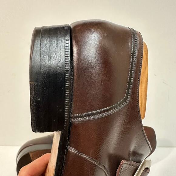 EUC J.M. Weston Beauborg Single Monk Strap Cap Toe Derby France UK 6.5 / US 7.5 - Picture 14 of 14